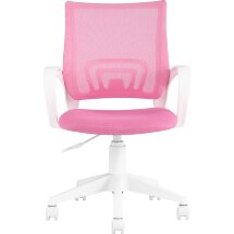 Кресло офисное TopChairs ST-BASIC-W розовый крестовина пластик белый