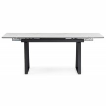 Керамический стол Джек 140(200)х80 белый мрамор alpin white / черный