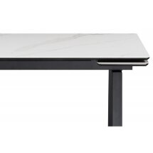 Керамический стол Джек 140(200)х80 белый мрамор alpin white / черный