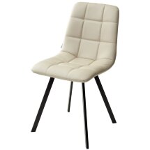 Стул CHILLI SQUARE HK017-02 серо-бежевый, PU/ черный каркас М-City