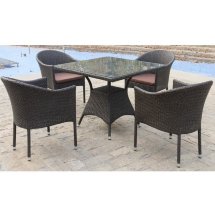 Обеденный комплект плетеной мебели T190B/Y350A-W53 Brown (4+1)