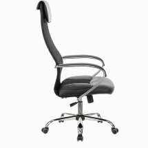Кресло офисное BRABIX PREMIUM &quot;Stalker EX-608 CH&quot;, хром, ткань-сетка/кожзам, черное, 532091