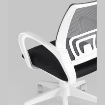 Кресло офисное TopChairs ST-BASIC-W серый крестовина пластик белый