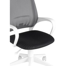 Кресло офисное TopChairs ST-BASIC-W серый крестовина пластик белый