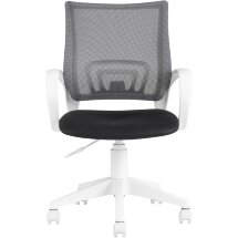 Кресло офисное TopChairs ST-BASIC-W серый крестовина пластик белый