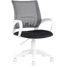 Кресло офисное TopChairs ST-BASIC-W серый крестовина пластик белый