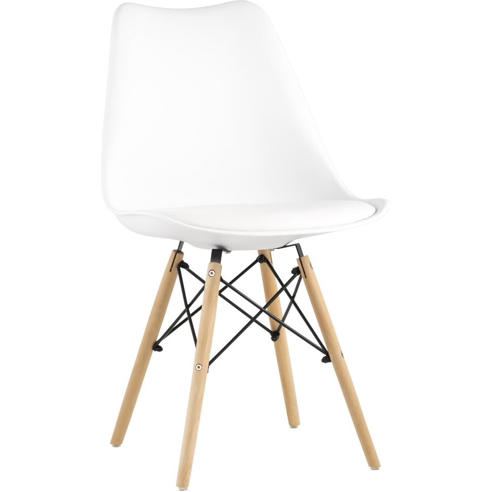 Eames Soft белый обеденный сиденье экокожа ножки из массива бука Eames Soft белый обеденный сиденье экокожа ножки из массива бука