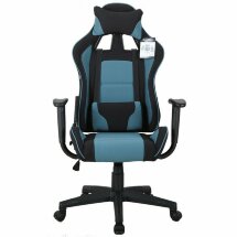 Кресло компьютерное BRABIX &quot;GT Racer GM-100&quot;, две подушки, ткань, черное/голубое, 531818